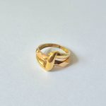 انگشتر طلا گره‌ای دو رنگ طلایی و رزگلد