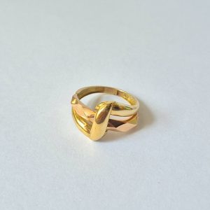 انگشتر طلا گره‌ای دو رنگ طلایی و رزگلد
